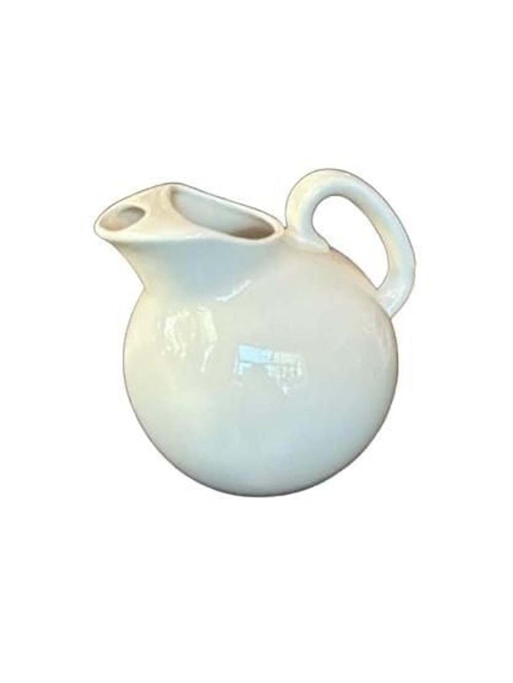 Fiesta USA Ivory White Ice Lip Ball Pitcher Ceramic Water Jug